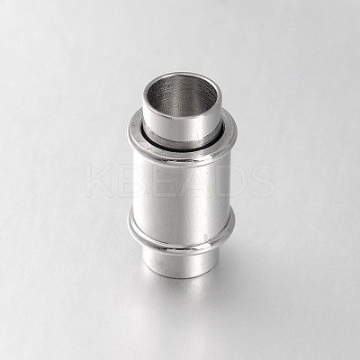 Tarnish Resistant Column 304 Stainless Steel Magnetic Clasps with Glue-in Ends STAS-N057-24-1