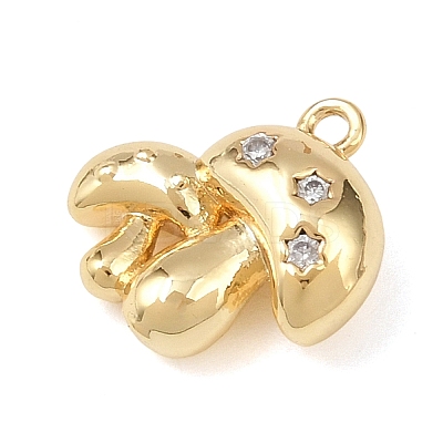 Brass Micro Pave Clear Cubic Zirconia Charms LS-KK-G545-21G-1