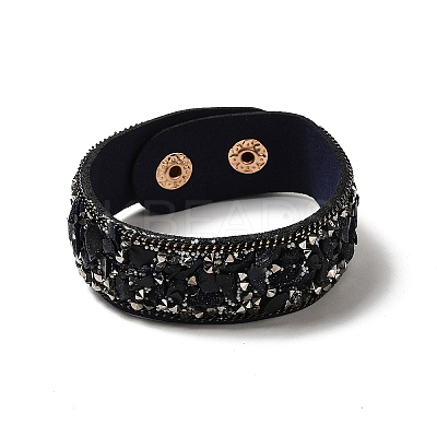 Faux Suede Snap Cord Bracelet LS-BJEW-F428-15-1