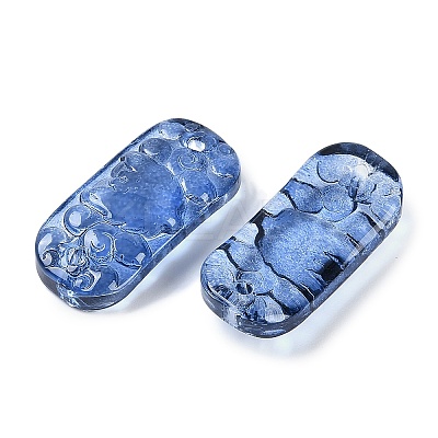 Spray Painted Transparent Glass Connector Charms LS-X1-GLAA-H035-06D-1