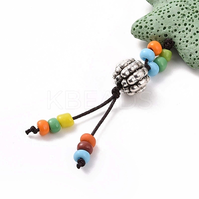 Star Natural Lava Rock Beads Keychain KEYC-O011-06M-1