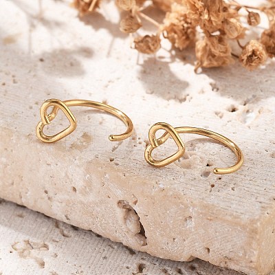 304 Stainless Steel Heart Hoop Nose Rings AJEW-A062-06G-1