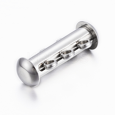 Tarnish Resistant 3-Strands 304 Stainless Steel Slide Lock Clasps STAS-H402-35P-1