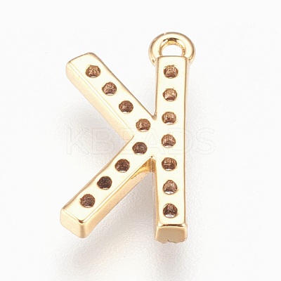 Brass Letter Pendants KK-P150-03G-K-1