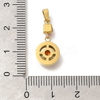 Ion Plating(IP) 304 Stainless Steel Micro Pave Cubic Zirconia Pendants STAS-H228-03G-03-1
