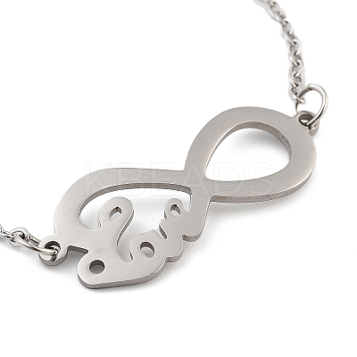 Non-Tarnish Stainless Steel Cable Chain Link Bracelets for Women Men STAS-Z061-01P-06-1