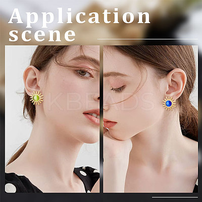 14Pcs 304 Stainless Steel Stud Earring Findings STAS-BBC0002-24-1