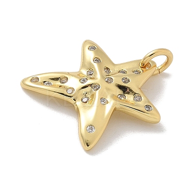 Brass Micro Pave Clear Cubic Zirconia Pendants KK-M300-08G-02-1