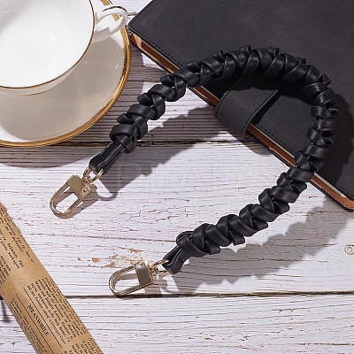 Imitation leather Braided Leather Handbag Handles FIND-WH0052-06-1
