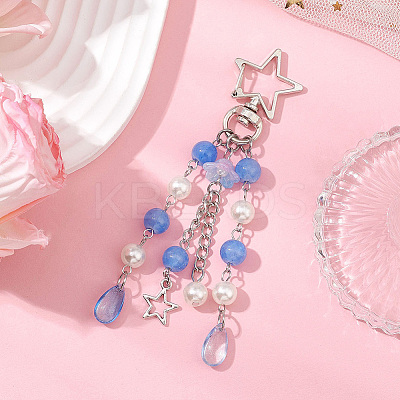 4Pcs Acrylic & ABS Plastic Pearl Jellyfish Pendant Decorations KEYC-SP0001-32B-1