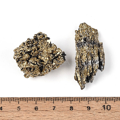 8~12Pcs Electroplated Natural Coal Quartz Geode Cornucopia Mineral Specimen G-N360-03C-1