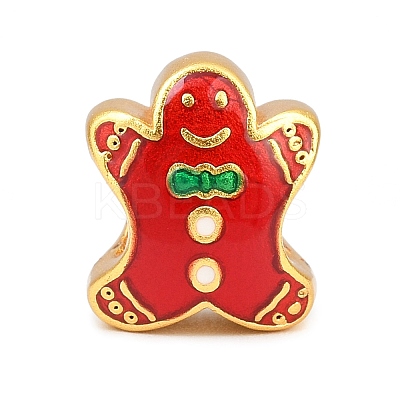 Christams Brass Enamel European Beads LS-KK-F922-03C-G-1