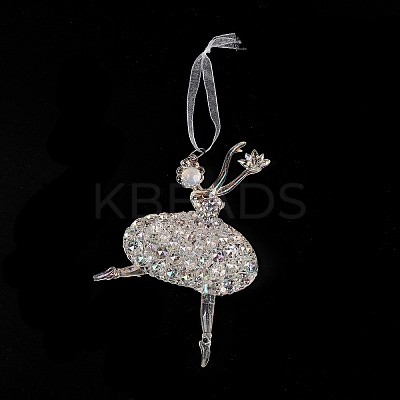 Christmas Transparent Acrylic Ballet Big Pendant Decorations HJEW-F017-04-1
