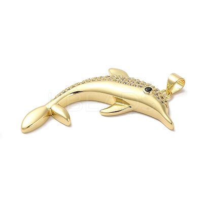 Rack Plating Brass & Clear Cubic Zirconia Pendants KK-L216-067G-1