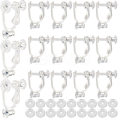 24Pcs Brass Screw On Clip-on Earring Findings KK-SP0001-20P-1