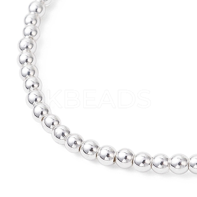 Electroplate Non-magnetic Synthetic Hematite Round Beads Stretch Bracelets for Women BJEW-JB12584-01-1