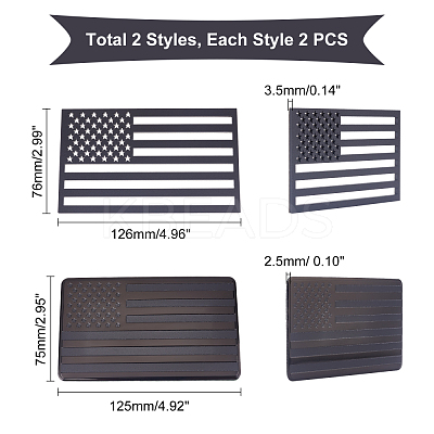 Aluminum & Acrylic Adhesive Sticker Car Stickers DIY-FH0004-26-1