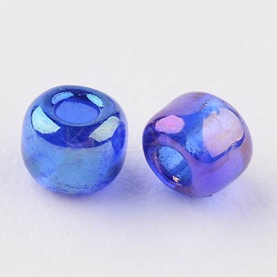 Round Transparent Colors Rainbow Glass Seed Beads X-SEED-A007-2mm-168-1