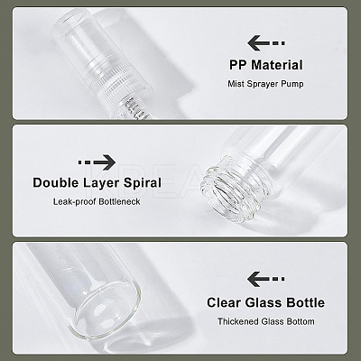 30Pcs 3ml 5ml 10ml Glass Spray Bottle with PP Plastic Lid MRMJ-BC0002-75-1