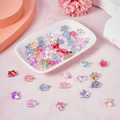60Pcs 15 Styles Transparent Glass Pendants FIND-TA0004-51-1