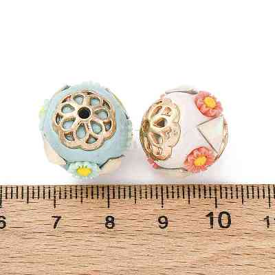 Handmade Resin Indonesia Round Beads IPDL-P005-04KCG-M-1