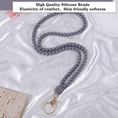 1Pc Silicone ID Card Neck Strap Card Holder NJEW-SW00027-03-1
