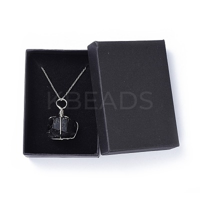 Natural Tourmaline Pendant Necklaces NJEW-JN02424-1
