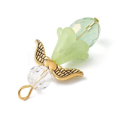 5Pcs 5 Colors Glass Pendants PALLOY-JF03347-1