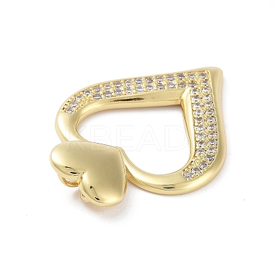 Rack Plating Brass Micro Pave Clear Cubic Zirconia Pendants KK-H474-19G-07-1