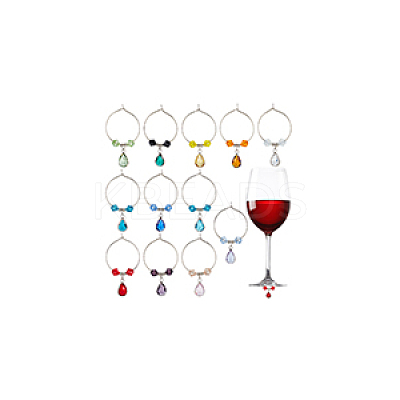 12Pcs Wine Glass Charms Sets AJEW-GA00010-1