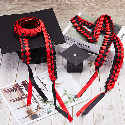 Two Tone Graduation Ribbon Leis FIND-WH0423-78E-1