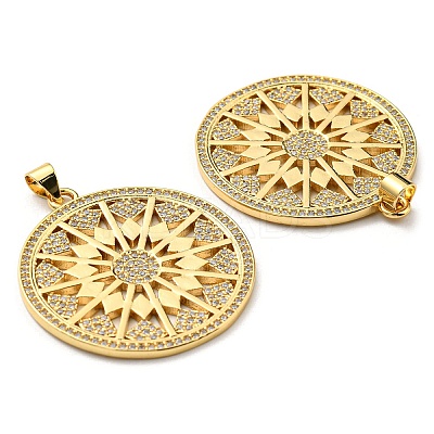 Brass with Cubic Zirconia Pendants KK-K341-39G-1