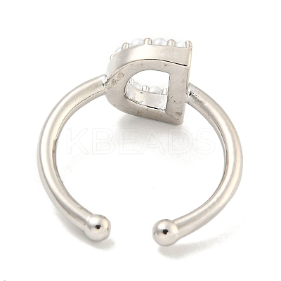 Rack Plating Brass Open Cuff Rings for Women RJEW-F162-01P-D-1