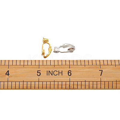 Brass Clip on Earring Converter KK-TA0007-43-1