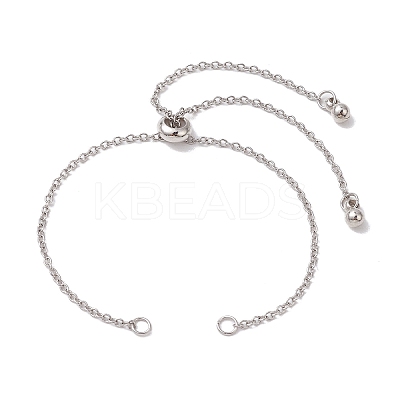 Adjustable 304 Stainless Steel Cable Chains Bracelets Making AJEW-JB01216-02-1