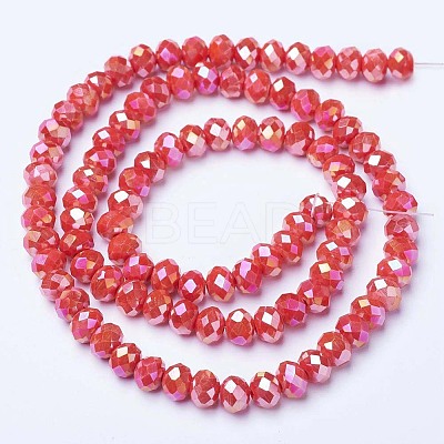 Electroplate Glass Beads Strands EGLA-A044-P3mm-B22-1