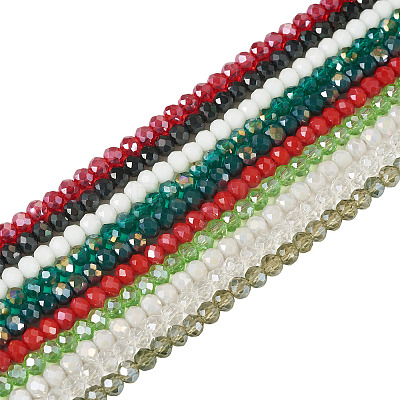 10Strands 10 Colors Electroplate Transparent Glass Beads Strands EGLA-TA0013-32-1
