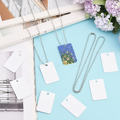 45Pcs Blank Double-sided Heat Transfer Aluminium Pendants DIY-SP0006-29C-1