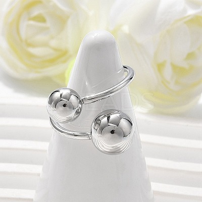 304 Stainless Steel Round Cuff Rings for Women RJEW-A063-01E-P-1