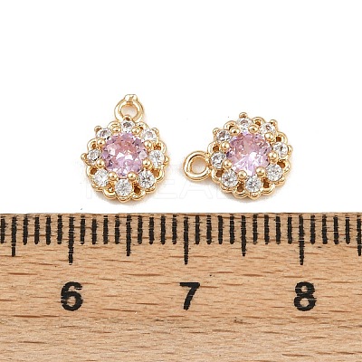 Brass Micro Pave Cubic Zirconia Pendants KK-K407-32G-05-1