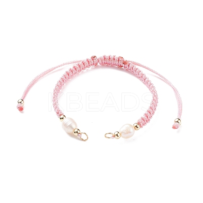 Half Finished Polyester Braided Pearl Bracelet AJEW-JB01128-04-1