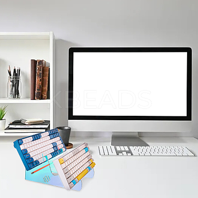 2-Tier Transparent Acrylic Keyboard Stands ODIS-WH0027-055-1
