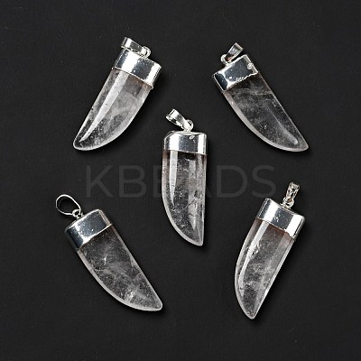 Natural Quartz Crystal Pendants G-P474-04S-07-1