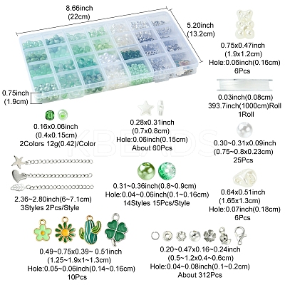 DIY Glass Beads Bracelets Jewelry Making Kit DIY-FS0007-69-1