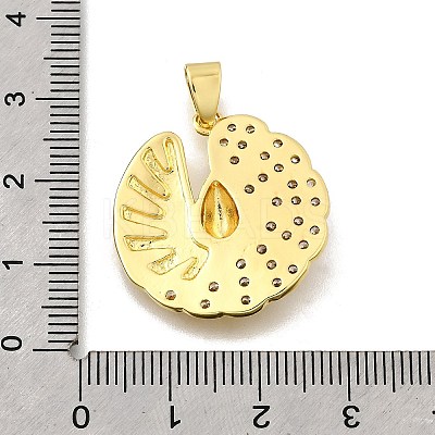 Brass Micro Pave Cubic Zirconia Pendants KK-Z104-15G-1