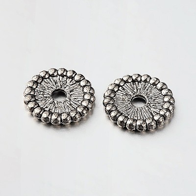 Disc Tibetan Style Alloy Spacer Beads PALLOY-N0114-05AS-1