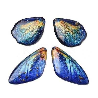 4Pcs Transparent Epoxy Resin Butterfly Wings Pendants RESI-C057-05D-1