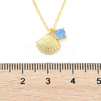 925 Sterling Silver Micro Pave Cubic Zirconia Pendant Necklaces for Women NJEW-V007-01G-1