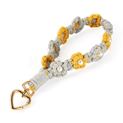 Cotton Braided Flower Pendant Decorations AJEW-TAC0030-032G-12-1