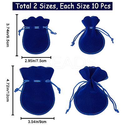 20Pcs 2 Styles Gourd Velvet Bags TP-BBC0001-02A-1